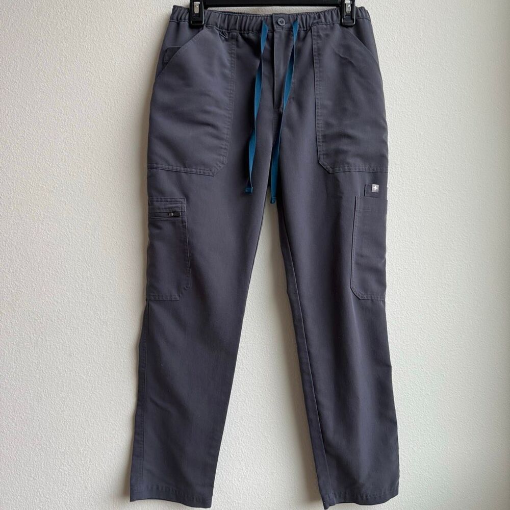 Figs Technical Collection Gray Scrub Pants Size Small SHORT Womens Straight Leg